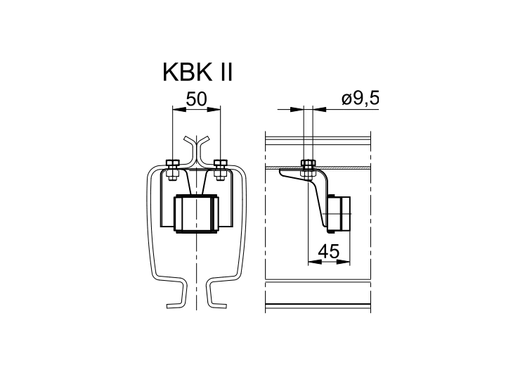 Manufacturer drawing: DEMAG KBK II Internal Buffer Stop