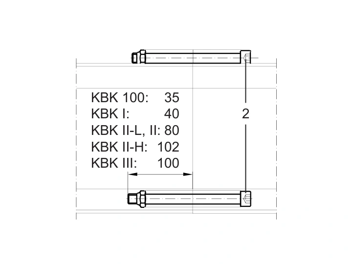 Manufacturer drawing: DEMAG KBK II/II-L Track Joint Bolt Set
